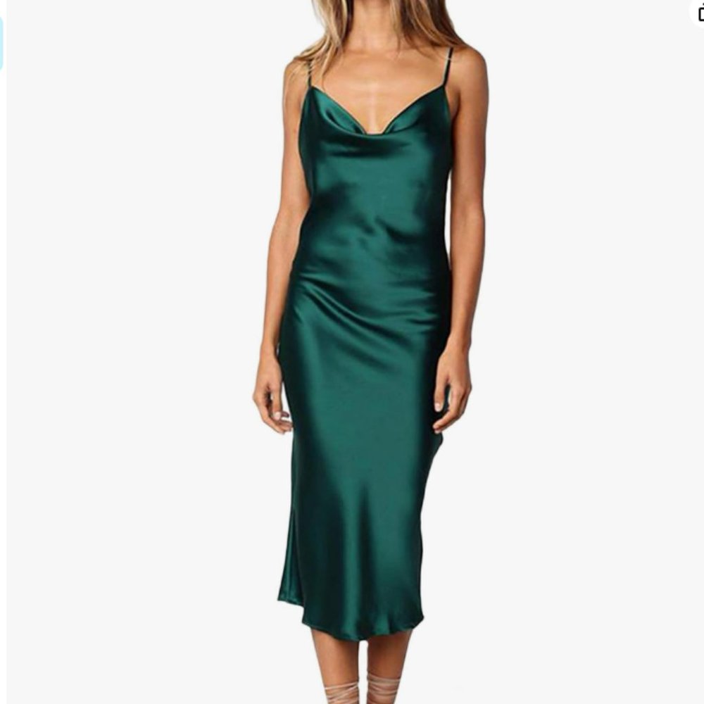 Sleeveless Spaghetti Strap Satin Cocktail Dress